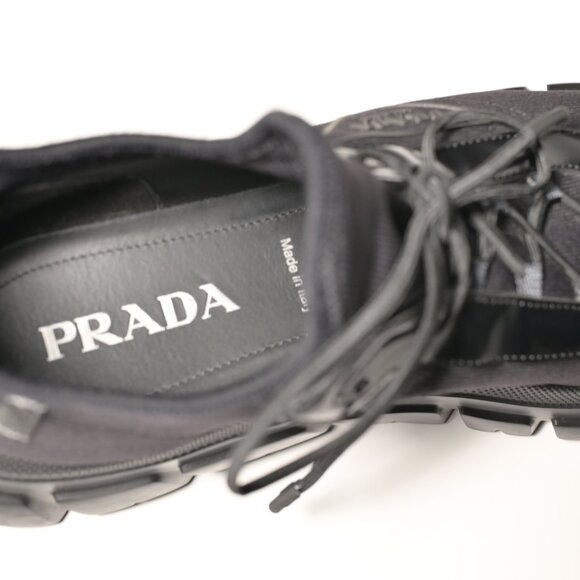 Prada Men's Allacciate Rush Triangle Logo Knit Sneakers - US10 - Picture 8 of 11